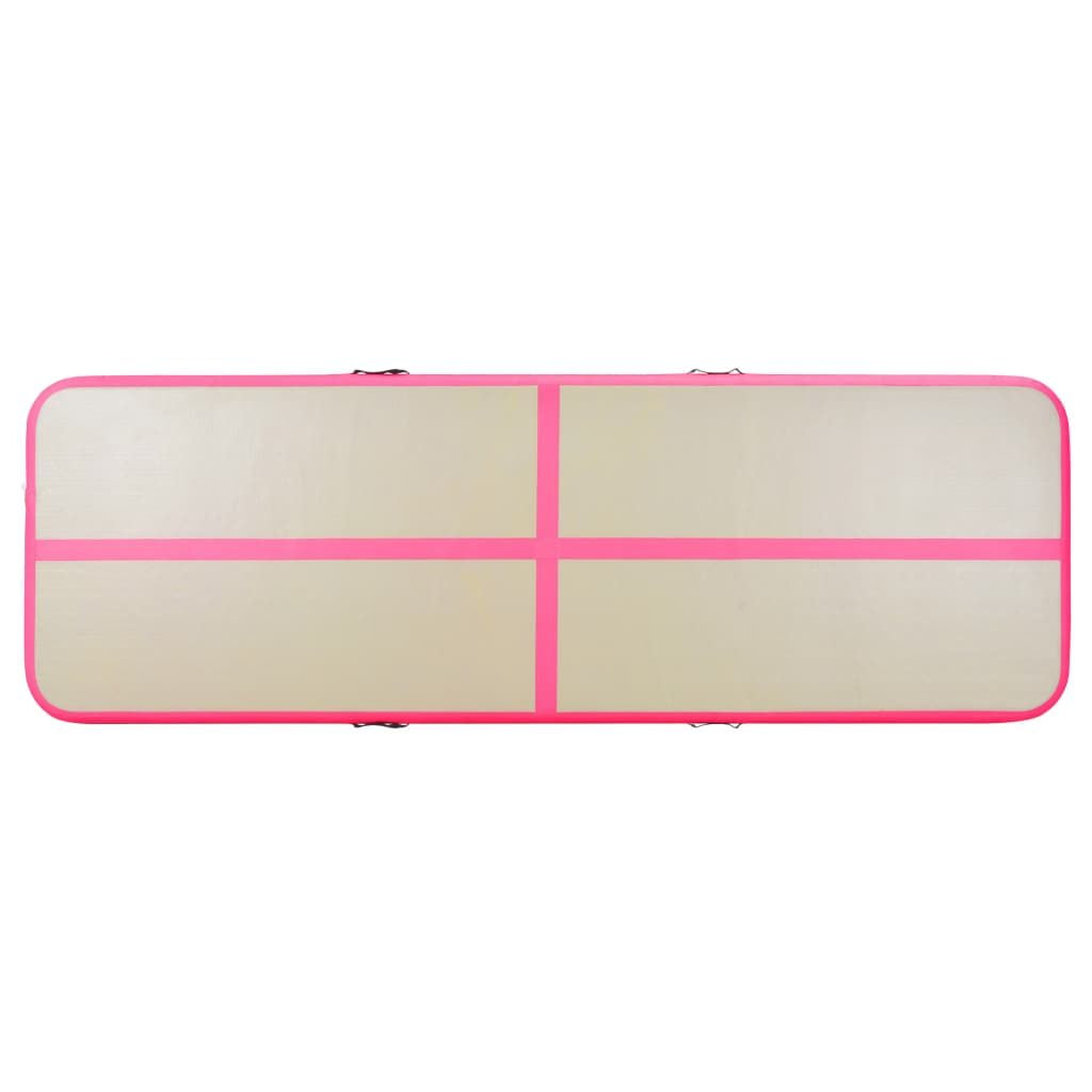 Inflatable Gymnastics Mat with Pump 196.9"x39.4"x3.9" PVC Pink