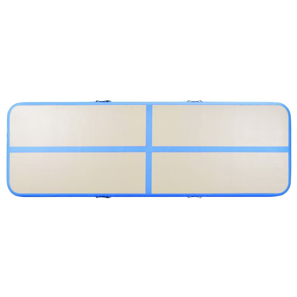 Inflatable Gymnastics Mat with Pump 236.2"x39.3"x3.9" PVC Blue